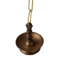 Heavy Brass Hanging Oil Lamp With Long Chain